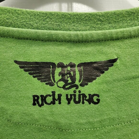 Rich Yung Men's Big & Tall Green Metallic Live Rich Stay Yung Graphic Tee Sz 3XL - Picture 4 of 5